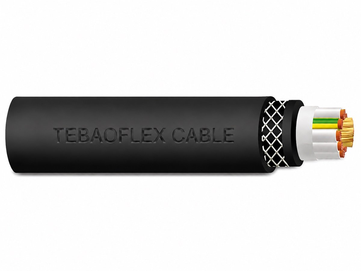 Black sheath (N)12YRD11YT11Y-J flexible crane PUR cable